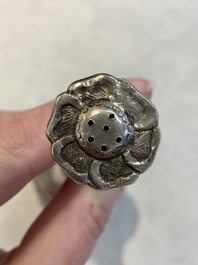 A Chinese silver rose water sprinkler for the Ottoman market, Jin Ji 覲記 mark, 18/19th C.