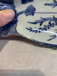 Three Chinese blue, white and copper-red ko-sometsuke pieces for the Japanese market, Tianqi