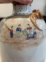 A fine Chinese famille rose vase, Qianlong mark, Republic