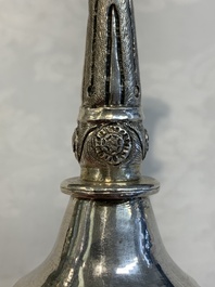A Chinese silver rose water sprinkler for the Ottoman market, Jin Ji 覲記 mark, 18/19th C.