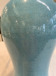 A Chinese turquoise-glazed vase, 19th C.