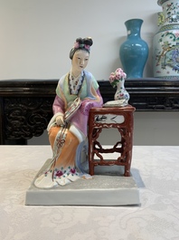 Two Chinese polychrome-glazed groups, Zeng Longsheng 曾龍升 marks, 20th C.