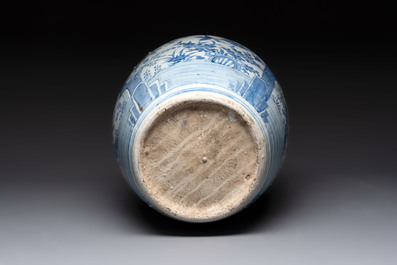 A large Chinese blue and white 'Three Friends of Winter' vase, Jiajing