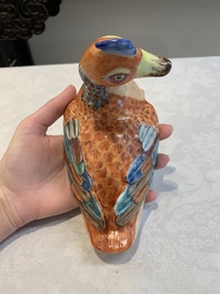 A Chinese famille rose duck-shaped tureen and cover, Qianlong