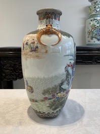 A fine Chinese famille rose vase, Qianlong mark, Republic