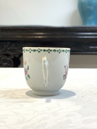 A Chinese famille rose 'Venus and Mercury' cup and saucer, Qianlong