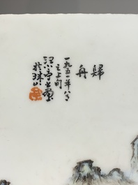 Five Chinese qianjiang cai wares , signed Wang Shaowei 王少維, Cheng Xingsheng 程興盛, Wang Xiaoting 汪小亭, 19/20th C.