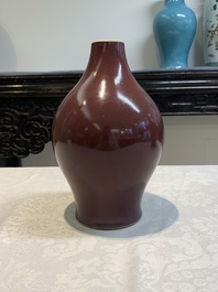Two Chinese copper-red-glazed vases, 18th C.