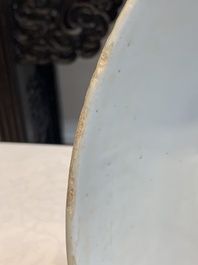 A Chinese white-glazed incised 'double phoenix' dish, Jiajing mark and of the period