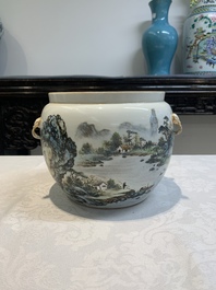 Five Chinese qianjiang cai wares , signed Wang Shaowei 王少維, Cheng Xingsheng 程興盛, Wang Xiaoting 汪小亭, 19/20th C.