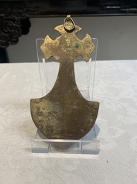 A rare Chinese cloisonn&eacute; holy water font, 19th C.