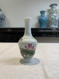 Five Chinese qianjiang cai wares , signed Wang Shaowei 王少維, Cheng Xingsheng 程興盛, Wang Xiaoting 汪小亭, 19/20th C.