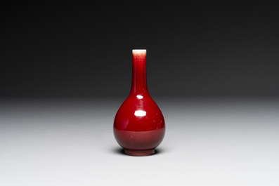 A Chinese sang-de-boeuf bottle vase, 19/20th C.