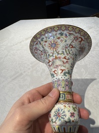 A Chinese famille rose 'bajixiang' 'gu' vase, Jiaqing mark, 19/20th C.