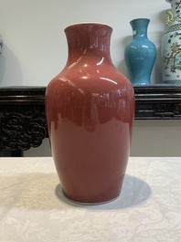 Two Chinese copper-red-glazed vases, 18th C.