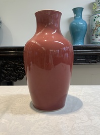 Two Chinese copper-red-glazed vases, 18th C.