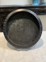 A Chinese zitan brush washer, signed Fang Ying 方膺 and Cangshan Jushi 蒼山居士, 17th C.