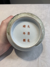 A Chinese famille rose '100 boys' covered box and a plate, Guangxu mark, Republic
