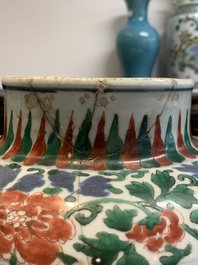 A Chinese wucai 'phoenix' vase, Transitional period