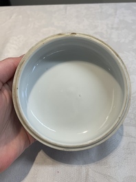 A Chinese famille rose '100 boys' covered box and a plate, Guangxu mark, Republic