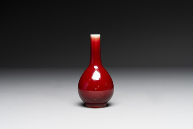 A Chinese sang-de-boeuf bottle vase, 19/20th C.