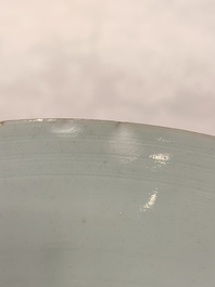 A Chinese puce-enamelled and gilt-decorated 'harbour scene' plate, Qianlong