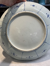 A Chinese blue and white 'kraak' dish with a lion, Wanli
