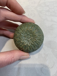 Five Chinese blue, white and monochrome jarlets and seven covered boxes, Yuan/Ming