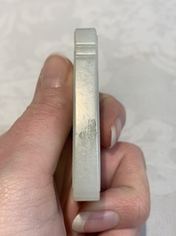A Chinese white jade 'playing boys' plaque, signed Zigang 子冈, 19/20th C.