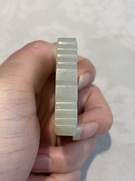 A Chinese white jade 'playing boys' plaque, signed Zigang 子冈, 19/20th C.