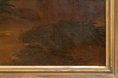 Jan Anton Garemijn (Bruges, 1712-1789): 'Putti in a pastoral landscape', oil on canvas, dated 1768