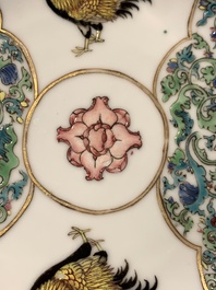 A fine Chinese famille rose 'rooster' cup and saucer, Yongzheng
