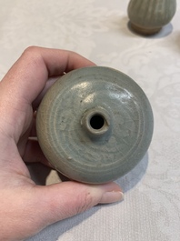 Five Chinese blue, white and monochrome jarlets and seven covered boxes, Yuan/Ming
