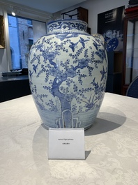 A large Chinese blue and white 'Three Friends of Winter' vase, Jiajing