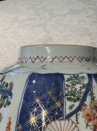 A Chinese verte-Imari bowl with floral design, Kangxi