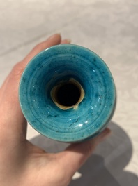 A Chinese turquoise-glazed vase, 18th C.