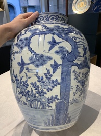 A large Chinese blue and white 'Three Friends of Winter' vase, Jiajing