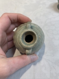 Five Chinese blue, white and monochrome jarlets and seven covered boxes, Yuan/Ming