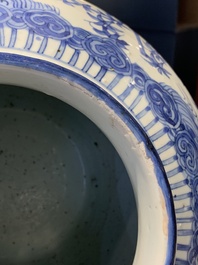 A large Chinese blue and white 'Three Friends of Winter' vase, Jiajing
