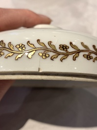 A Chinese famille rose armorial nine-piece service with the arms of Alexandre Lamotte-Barac&eacute;, Qianlong, ca. 1786-1789