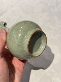 A Chinese Longquan celadon 'touhu' vase, Song/Yuan