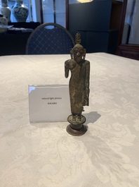 A Sinhalese copper alloy figure of Buddha Shakyamuni, Sri Lanka, late Kandyan period, 18th C.