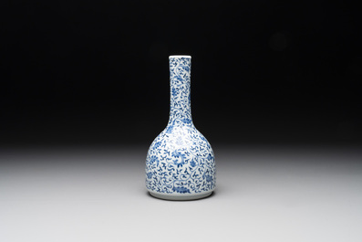 A Chinese blue and white 'lotus scroll' bottle vase, Yongzheng mark, 19/20th C.