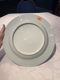 Two Chinese famille rose armorial dishes with the arms of Willes impaling Broster and the arms of Dobree impaling De Havilland, Yongzheng/Qianlong