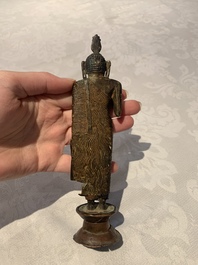 A Sinhalese copper alloy figure of Buddha Shakyamuni, Sri Lanka, late Kandyan period, 18th C.