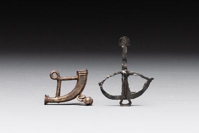 Two pewter-lead alloy pilgrim's badges, The Netherlands, 14/15th C.