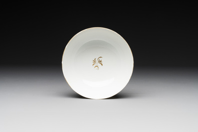 A Chinese famille rose armorial nine-piece service with the arms of Alexandre Lamotte-Barac&eacute;, Qianlong, ca. 1786-1789