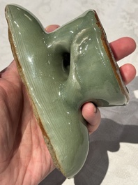 A Chinese Longquan celadon duck-form censer, Ming