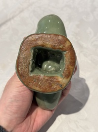 A Chinese Longquan celadon duck-form censer, Ming