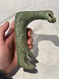 A Chinese Longquan celadon duck-form censer, Ming